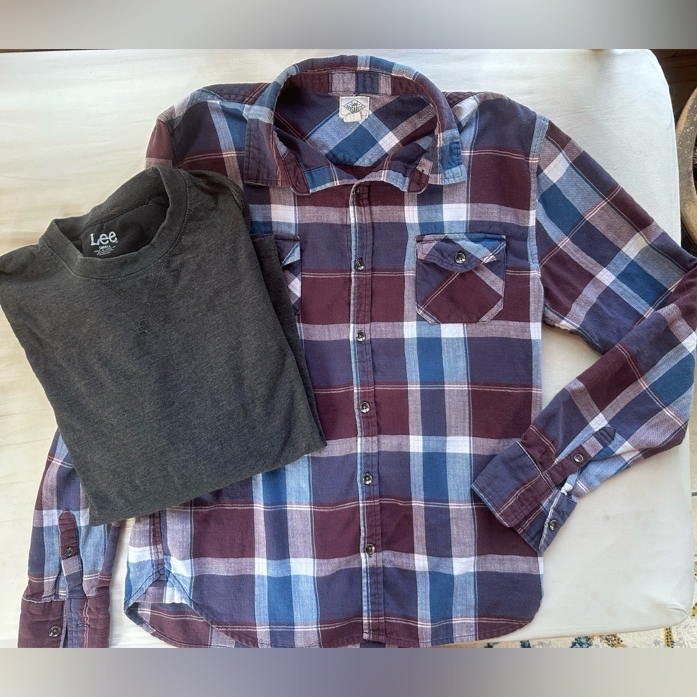 Lee Men's Casual Plaid Shirt and Longsleeve